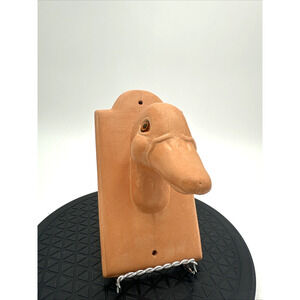 Vintage Clay Goose Duck Head Wall Towel Apron Holder